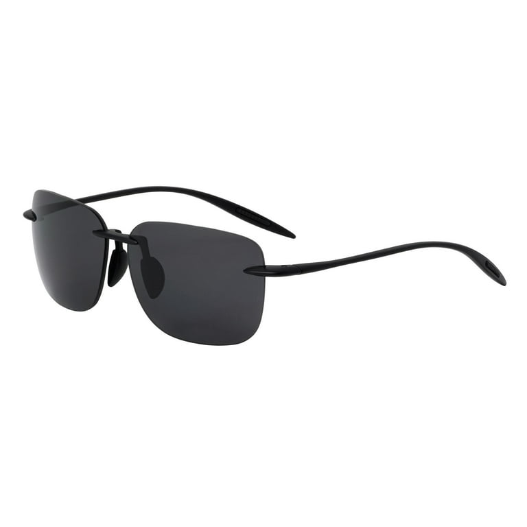 Large Polarized 150mm Wide Fitment Rimless Rectangle Sunglasses