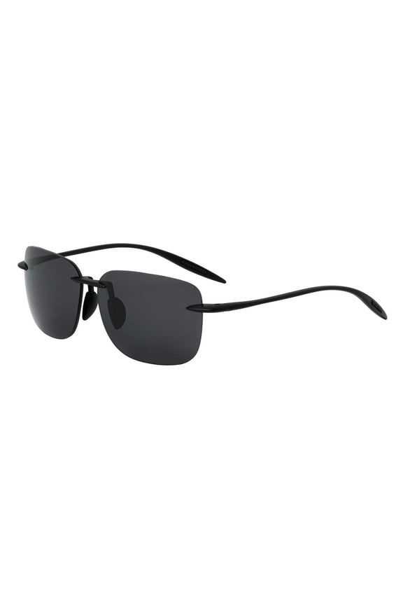 Large Polarized 150mm Wide Fitment Rimless Rectangle Sunglasses Men Ultralight TR90 Flex UV400