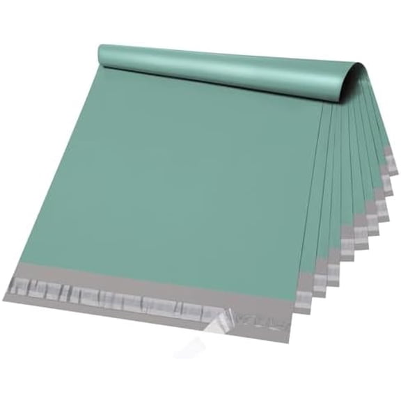 Large Poly Mailers 14.5x19 50PC, Waterproof Shipping Bags for Clothing, Tear-resistant Shipping Supplies for Small Business, Strong Ahensive Self Seal Mailing envelopes in Grayed Jade Green