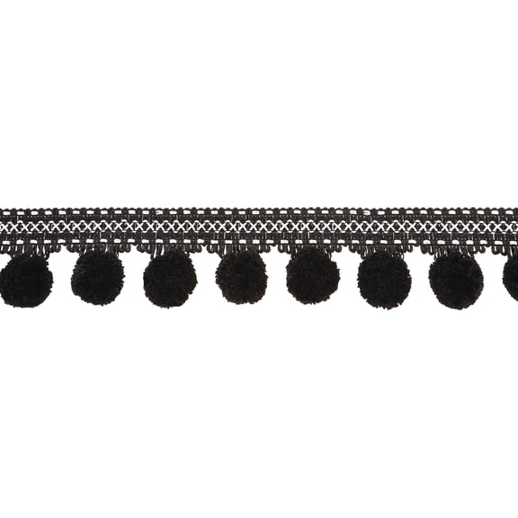 Large Pom Fringe 2" X 10yd - Black