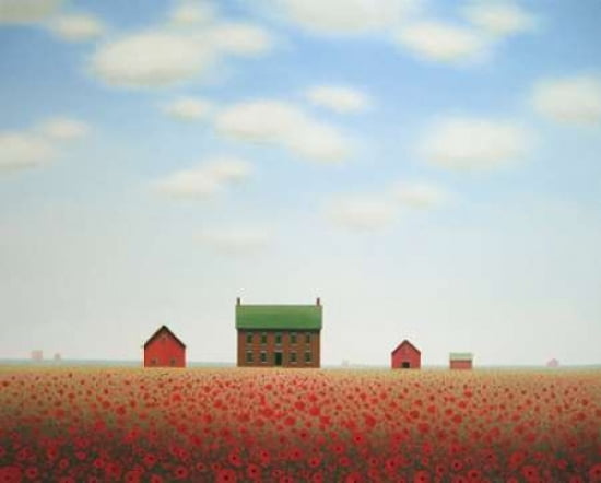 Large Poppy House Farm Canvas Art - Sharon France (20 x 24)