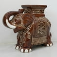 thumbnail image 1 of International Caravan Large Porcelain Elephant Stool-Brown, 1 of 2