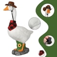 thumbnail image 1 of Large Porch Goose Statue, Porch Goose Outfits with Removable Cowboy Hat And Bandan, White Geese Garden Sculptures & Statues Art Decorations for Outdoor Garden Patio, 14", 1 of 6