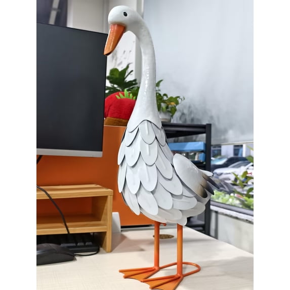 Large Porch Goose Tall Garden Statue, Metal, 29" Tall Indoor or Outdoor Decorative Figurine for Garden, Patio, Entryway Accent Yard Decor Animal Statue