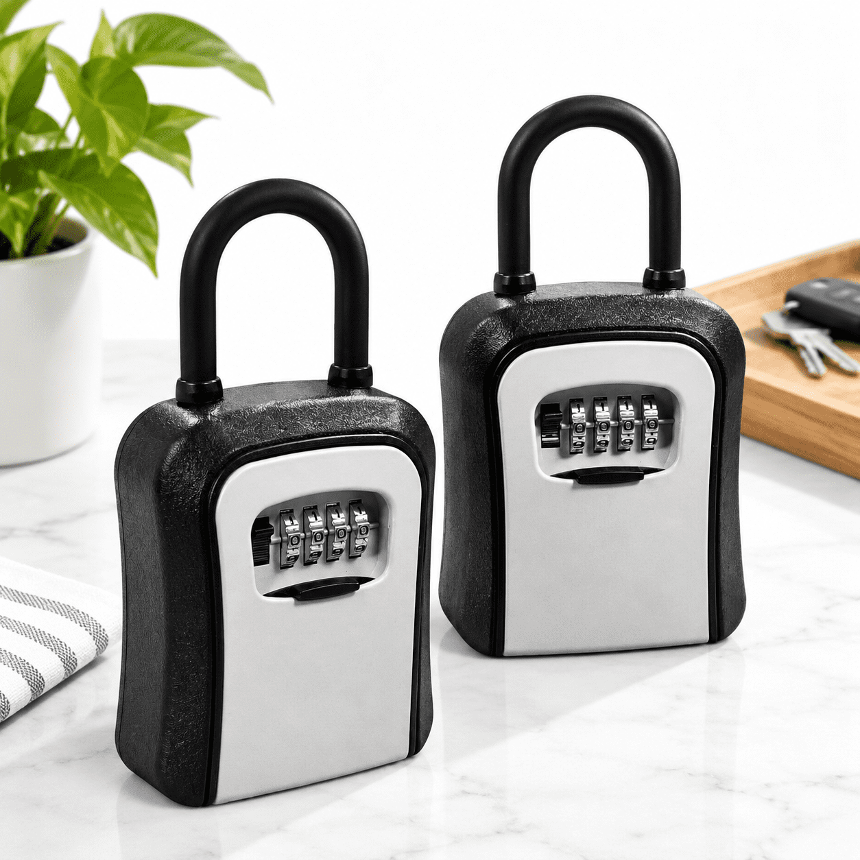 Large-Portable 2 Packs Key Lock Box, 5.20 x 4.09 x 3.82 Inch ...