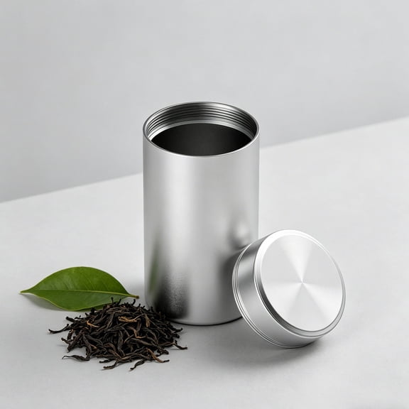 Large Portable Aluminum Tea Canister, Travel Tea Storage Jar with Airtight Seal, Empty Tea Container for Outdoor Use, 6x12cm, 1 Piece