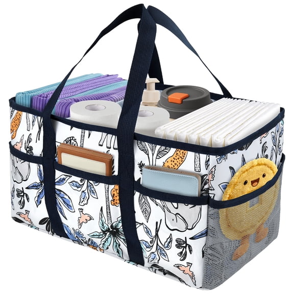 Large Portable Baby Diaper Caddy Organizer for New Mom Registry Favorites Large Storage Tote for Changing Table or Car