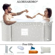 ALORHARDRO Large Portable Bathtub Portable Ice Bathtub Hot Bathtub Eco-Friendly Bathtub Adults with Accessories Kit,Thickening with Thermal Foam to Keep Temperaturer, No Cover