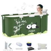 Large Portable Bathtub Portable Ice Bathtub Hot Bathtub Eco-Friendly Bathtub Adults with Accessories Kit,Thickening with Thermal Foam to Keep Temperature,No Cover