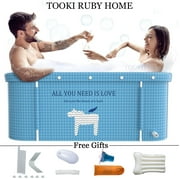 ALORHARDRO Large Portable Bathtub Portable Ice Bathtub Hot Bathtub Eco-Friendly Bathtub Adults with Accessories Kit,Thickening with Thermal Foam to Keep Temperature, No Cover