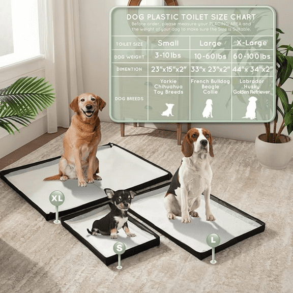 Large Portable Dog Pee Pads Holder for Travel, Puppy Pad Holder Foldable Liner Base 44''x34'' Training Pad Holder with Fixing Clips, Dog Litter Box Waterproof, Easy Clean,Indoor Potty