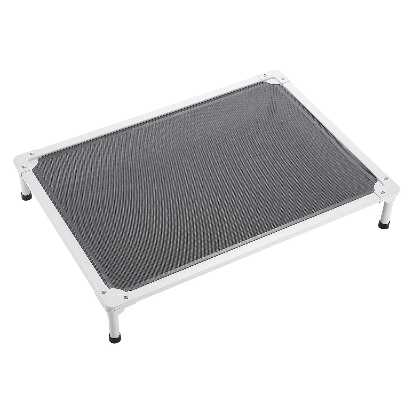Large Portable Elevated Dog Bed with Aluminum Frame and Breathable Mesh for Indoor and Outdoor Use - Gray Color