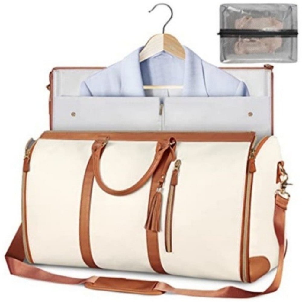 Large Portable Folding Women's Garment Bag for Travel, Carry On Garment Bag,3 in 1 Hanging Suitcase Suit Weekender Travel Bag