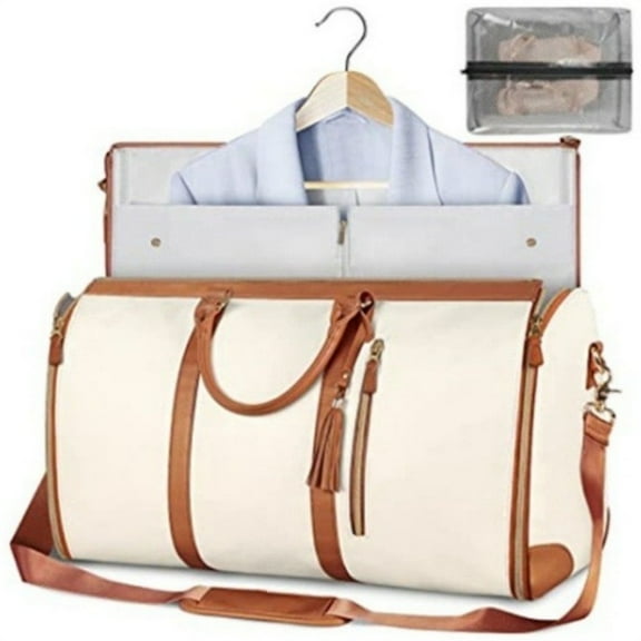 Large Portable Folding Women's Garment Bag for Travel, Carry On Garment Bag,3 in 1 Hanging Suitcase Suit Weekender Travel Bag