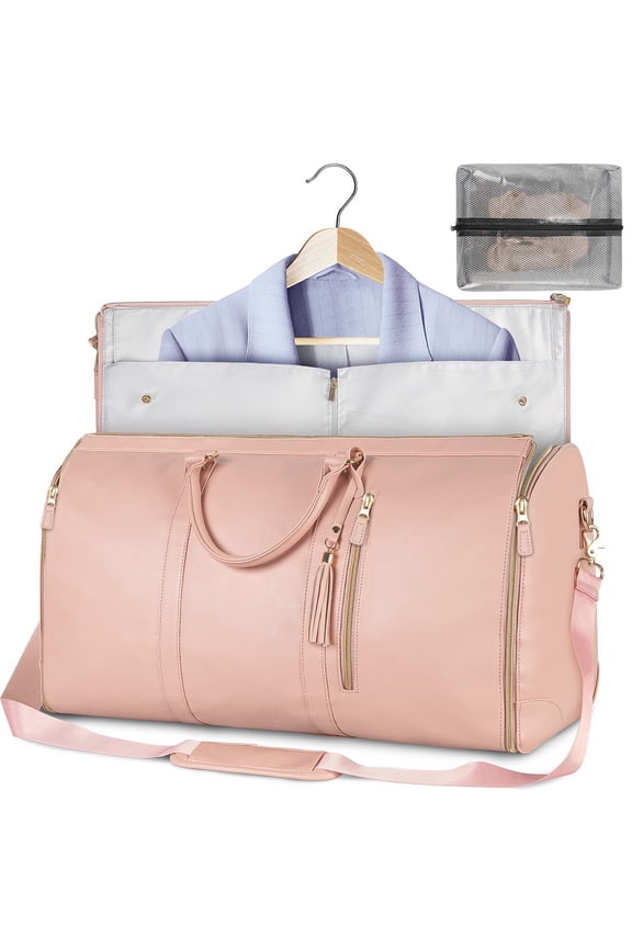 Large Portable Folding Women's Garment Bag for Travel, Carry On Garment Bag,3 in 1 Hanging Suitcase Suit Weekender Travel Bag