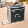 thumbnail image 1 of Large, Portable Locking Storage Box for Filing Letters & Documents w/Lock Black, 1 of 14