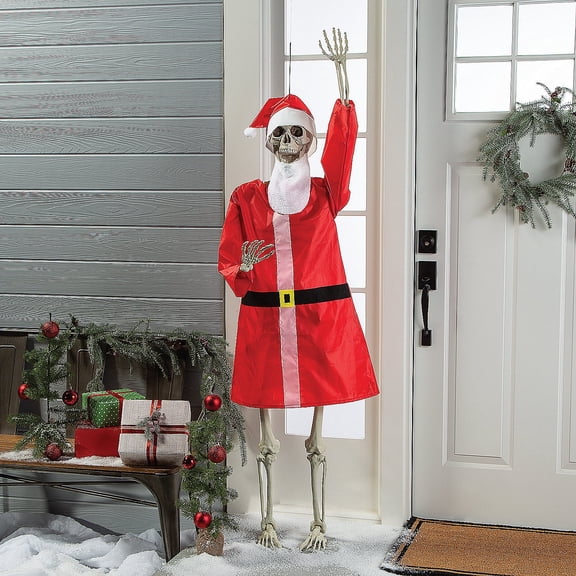Large Posable Skeleton Santa Outfit