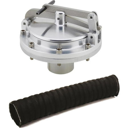 Speedway Motors Large Positive Locking Flip-Up Gas Cap with Fender Mount and Fuel Filler Hose 6061 Billet Aluminum Retro Hot Rod Design Universal Fit