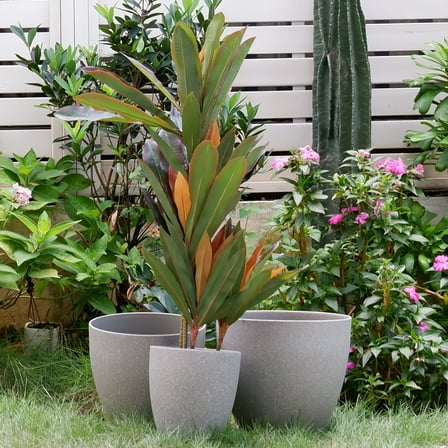 Large  Pot, 15-13-10in Flower Pot With Saucer Drainage Hole For Indoor/Outdoor