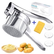 Large Potato Ricer,Heavy Duty Stainless Steel Potato Masher and Ricer Kitchen Tool,3 Interchangeable Discs,Ricer Kitchen Tool-Mashed Potatoes,Masher for Fruits,Vegetables,Baby Food