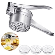 BUSATIA Large Potato Ricer Stainless Steel, Potato Masher Stronger, with Longer Leverage Handles,3 Interchangeable Discs, Ricer Kitchen Tool-Mashed Potatoes, Masher for Fruits, Vegetables, Baby Food
