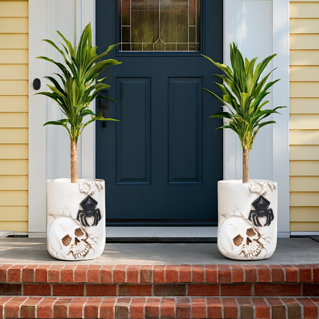 Large Pots For Plants, Large Planters For Indoor Plants, Indoor Plant Pots For Home Garden Patio Office,Gothic-Inspired Decorative Flower Pot , White(Only Plant Pots Available)