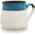 thumbnail image 1 of Large Pottery Coffee Mug 16 oz - Ceramic Tea Cup - Soup Mug with Handle - 1 Pcs (White to Blue), 1 of 5