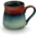 thumbnail image 1 of Large Pottery Coffee Mug 24 oz - Oversized Ceramic Cup with Big Handle - 1 Pcs (Red to Blue), 1 of 6
