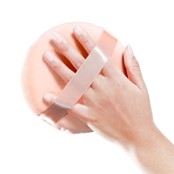 Large Powder Puff Body Powder Puff Ultra Soft Velour Loose Powder Puff with Ribbon Washable Fluffy Makeup Applicator for Body Face Setting Powder 5.1 Inch