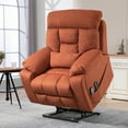thumbnail image 1 of Large Power Lift Recliner Chair, UHOMEPRO 4 Motor Lay Flat Recliner with Massage Heat for Elderly Adults, Up to 400 LBS, Adjustable Headrest Backrest Recliners with Pillow and 2 Cup Holders, Orange, 1 of 12