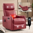 thumbnail image 1 of UHOMEPRO Swivel Rocker Recliner Chair, Faux Leather Manual Recliner with Heat and Massage, 360° Swivel Rocking Recliner Chair for Living Room, Home Theater Seating, Black, 1 of 9