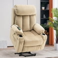thumbnail image 1 of Large Power Lift Recliner Chair with Extended Footrest for Big and Tall Elderly People, Fabric(Beige), 1 of 6