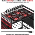 thumbnail image 1 of Large Power Tool Organizer Cart with 20A Charging Station, Heavy Duty Storage  for Drills and Batteries, Rolling Tool Cart on Wheels, Red, 1 of 6
