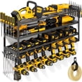 thumbnail image 1 of Large Power Tool Organizer Wall Mount, Heavy Duty Widen 8 Drill Holder, 4 Layers Cordless Tool Storage Rack, Utility Racks Shelf for Garage, 1 of 5
