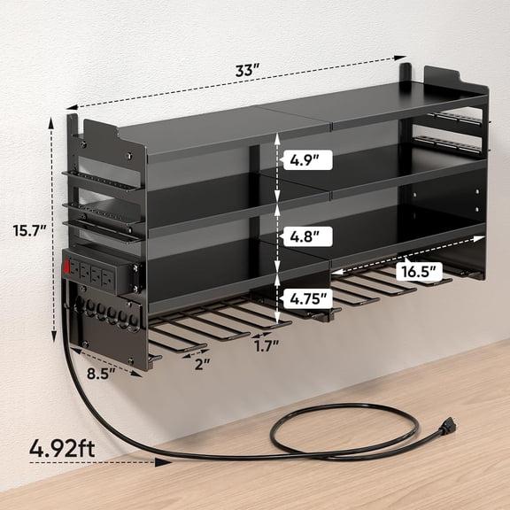 Large Power Tool Organizer Wall Mount with Charging Station