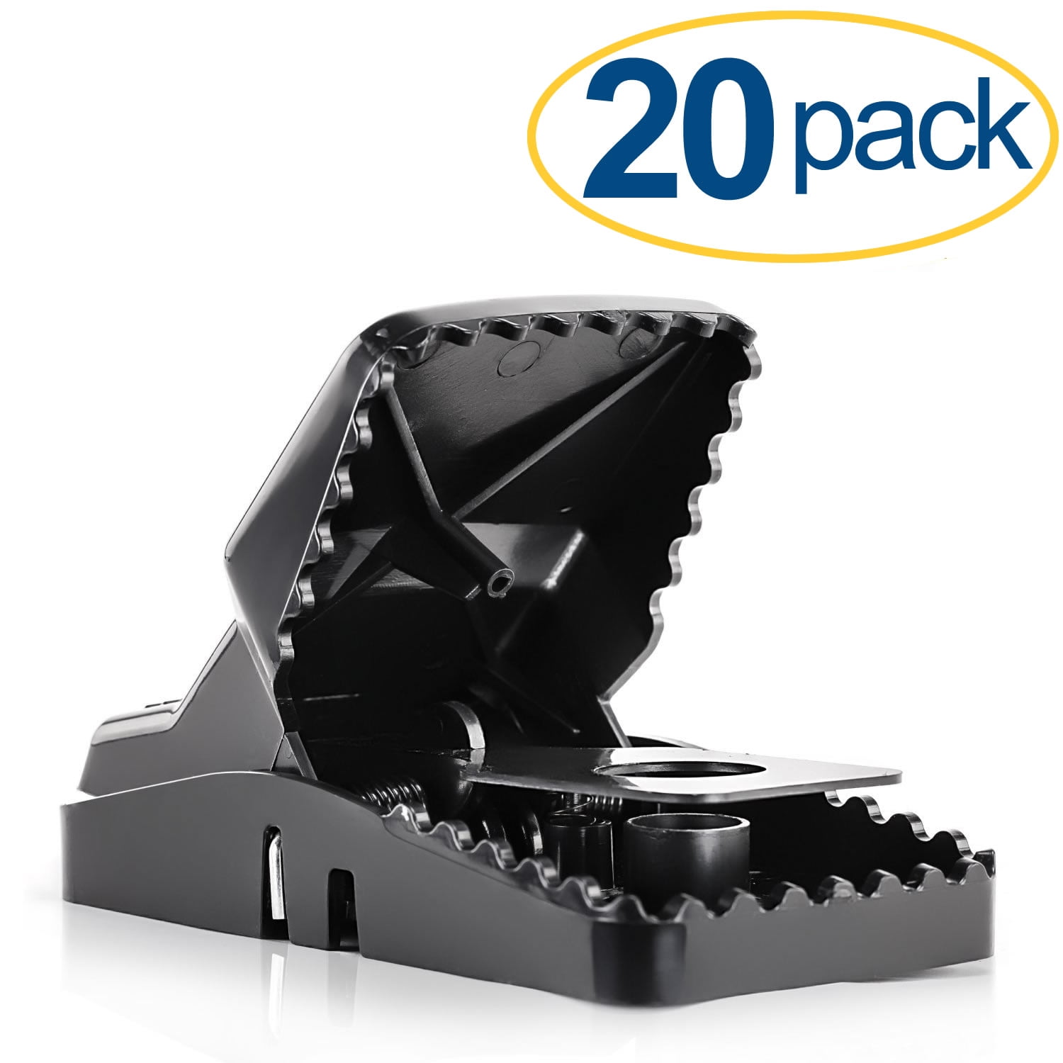 Large Powerful Rat Traps (20 Pack) - Kills Instantly with Powerful Steel Spring - Setup in Seconds - Wash & Reuse Over & Over - Hands Free Disposal - Rat Control without Harmful Poisons or Chemicals