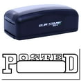 thumbnail image 1 of Large Pre-Inked Posted with Date Box Stamp, Slim 1854, Ultra Slim Design, Impression Size 1-13/16" by 2-1/2", Up to 25,000 Impressions - Black Ink, 1 of 10