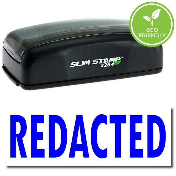 Large Pre-Inked Redacted Stamp with Green Ink