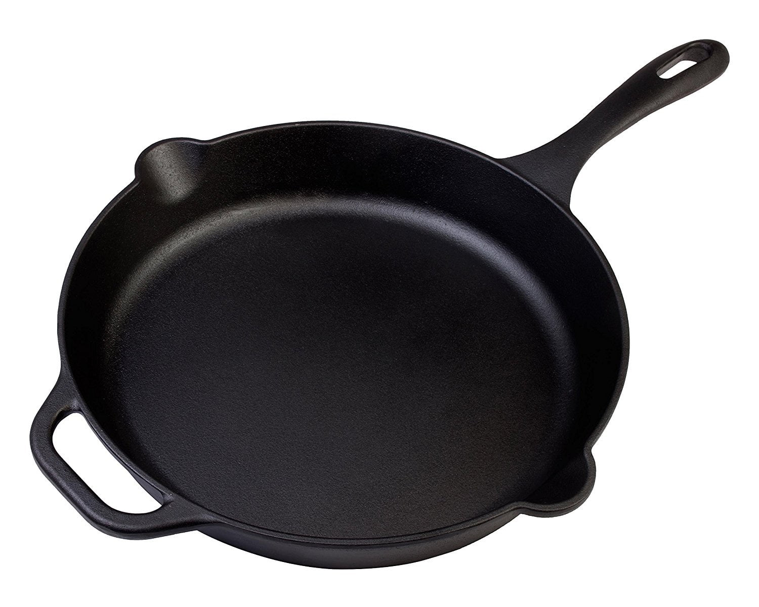 Victoria Cast Iron Skillet Large Frying Pan with Helper Handle Seasoned  with 100% Kosher Certified Non-GMO Flaxseed Oil, 12 Inch, Black
