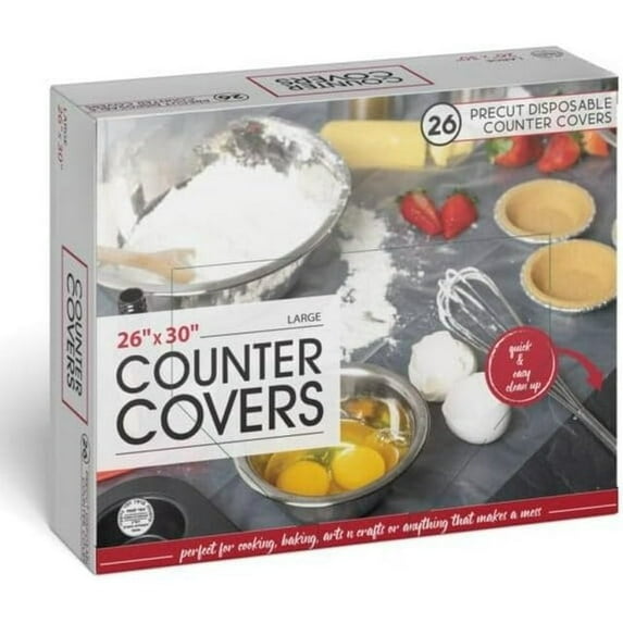 Large Precut Disposable Counter Sheets – 26″x30″ Covers for Mess-Free Cooking, Baking, Crafting, and Easy Cleanup – Durable, Convenient, and Perfect for Kitchen Counters (12)