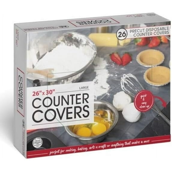 Large Precut Disposable Counter Sheets – 26″x30″ Covers for Mess-Free Cooking, Baking, Crafting, and Easy Cleanup – Durable, Convenient, and Perfect for Kitchen Counters (1)