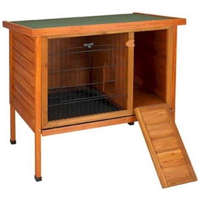 Large Fir Wood Outdoor Rabbit Hutch with Slanted Roof