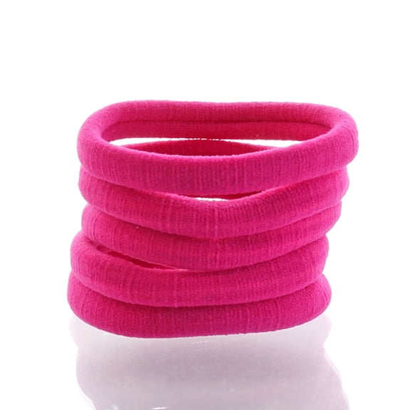 Large Premium Ponytail Hair Bands Fuchsia Pink 20pcs