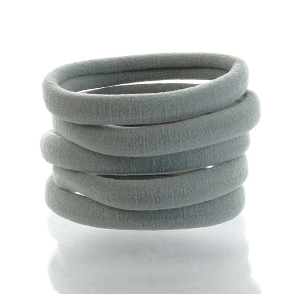 Large Premium Seamless Ponytail Hair Bands Silver 100pcs