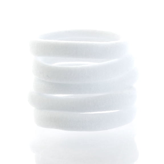 Large Premium Ponytail Hair Bands White 20pcs