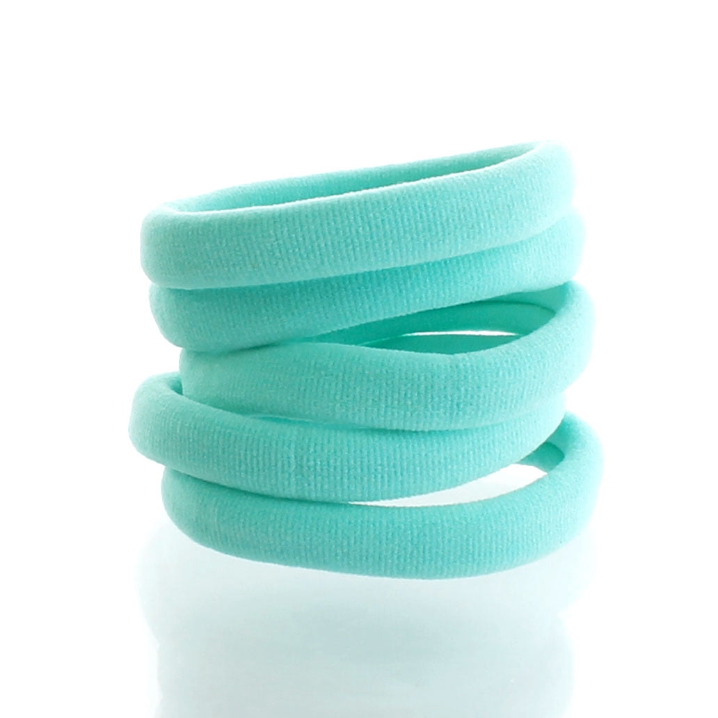 Large Premium Seamless Ponytail Hair Bands Aqua 100pcs
