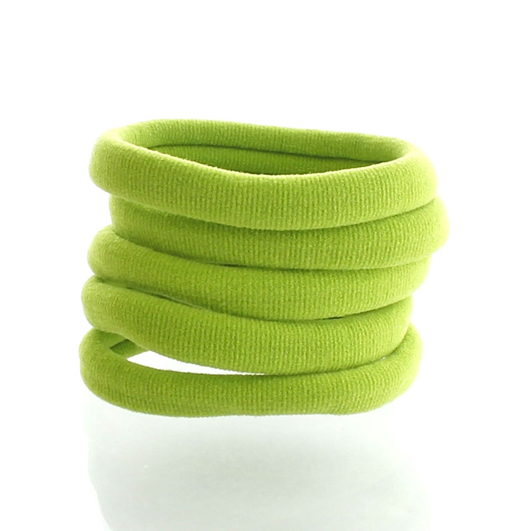 Large Premium Seamless Ponytail Hair Bands Apple Green 20pcs