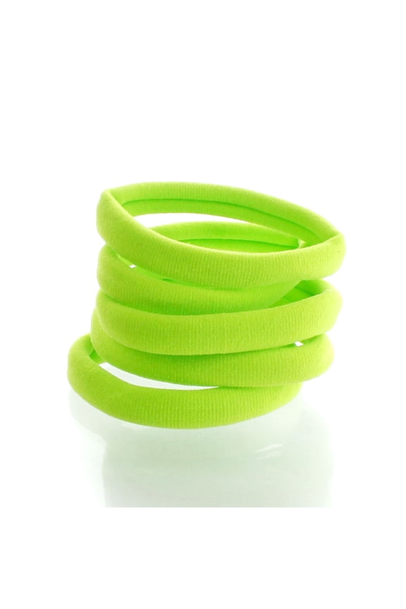 Large Premium Seamless Ponytail Hair Bands Lime Green 100pcs