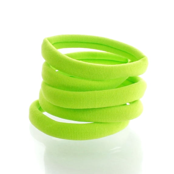 Large Premium Seamless Ponytail Hair Bands Lime Green 20pcs