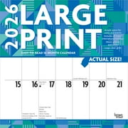 Large Print | 2026 12x24" (Hanging) Wall Calendar | Plastic-Free | Matte Paper